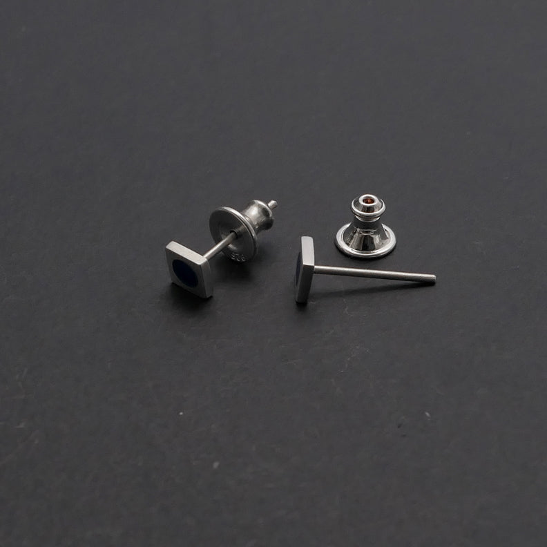 Sterling silver square 2025 stud earrings